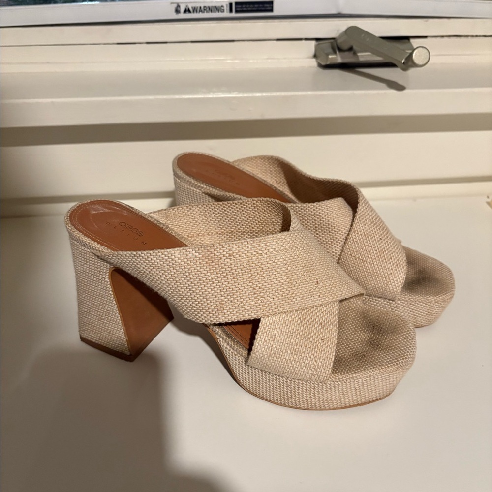 Chic Beige Cross-Strap Women's Heels